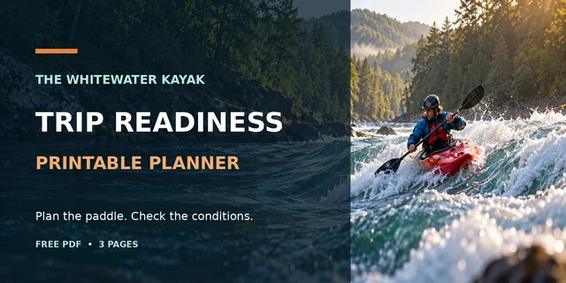 Whitewater Trip Readiness Planner printable PDF cover